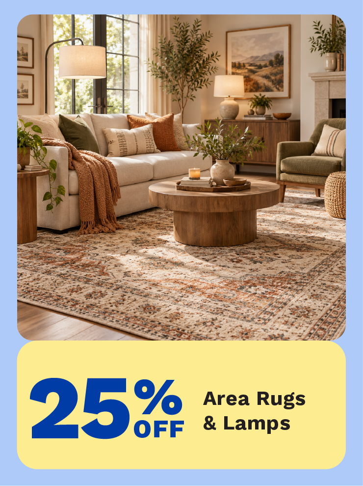 25% OFF Area Rugs & Lamps